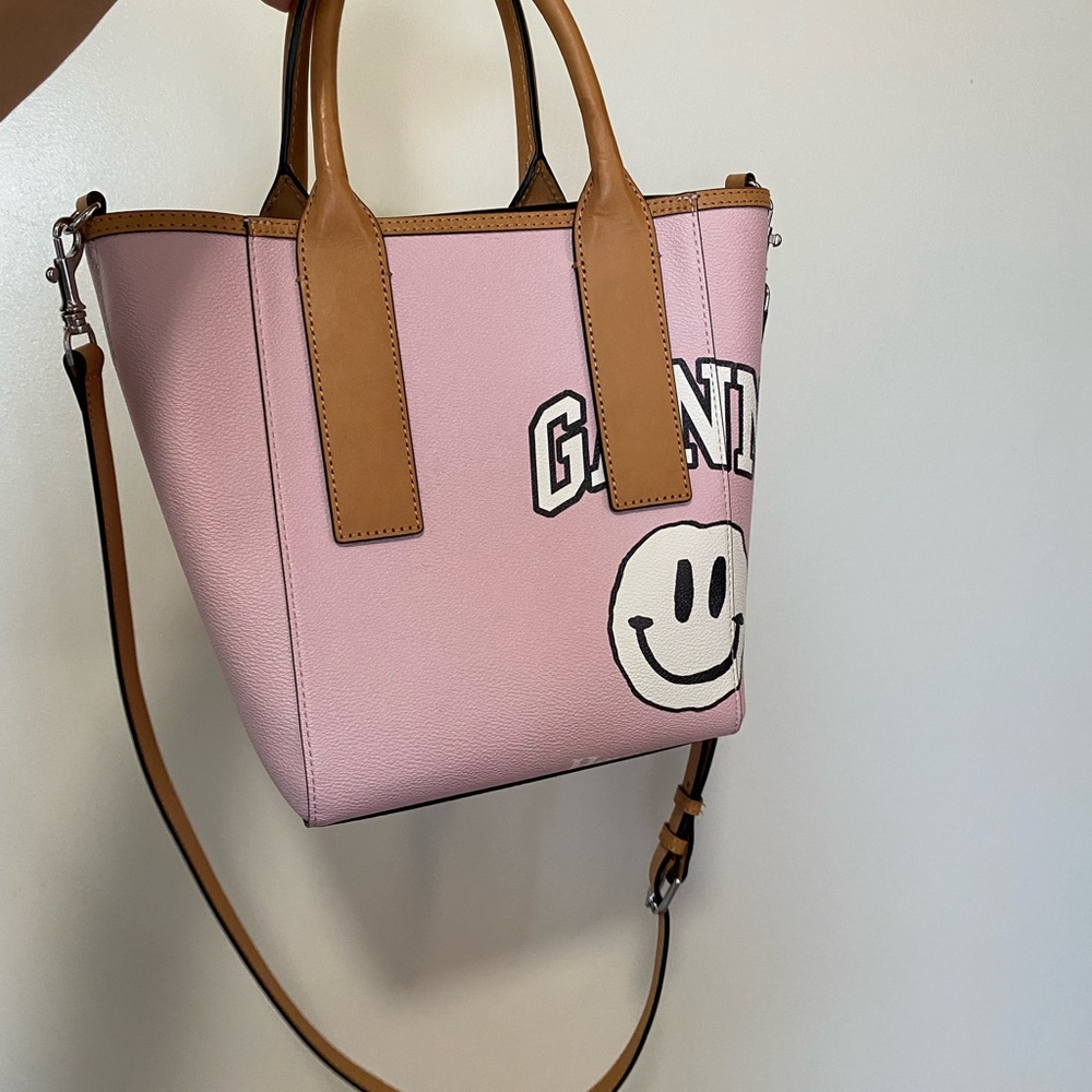 GANNI smiley print tote bag